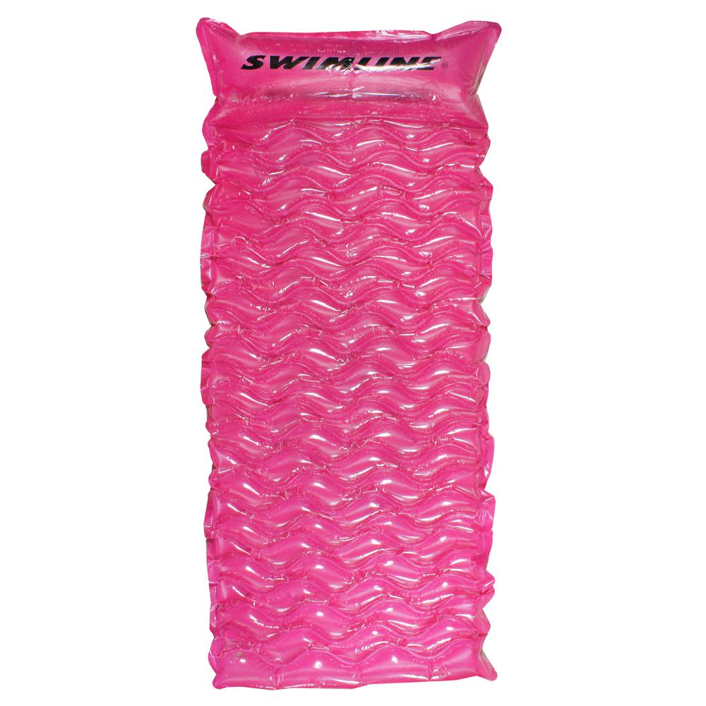72" Inflatable Pink Bubble Swirled Swimming Pool Air Mattress Float. The main picture.