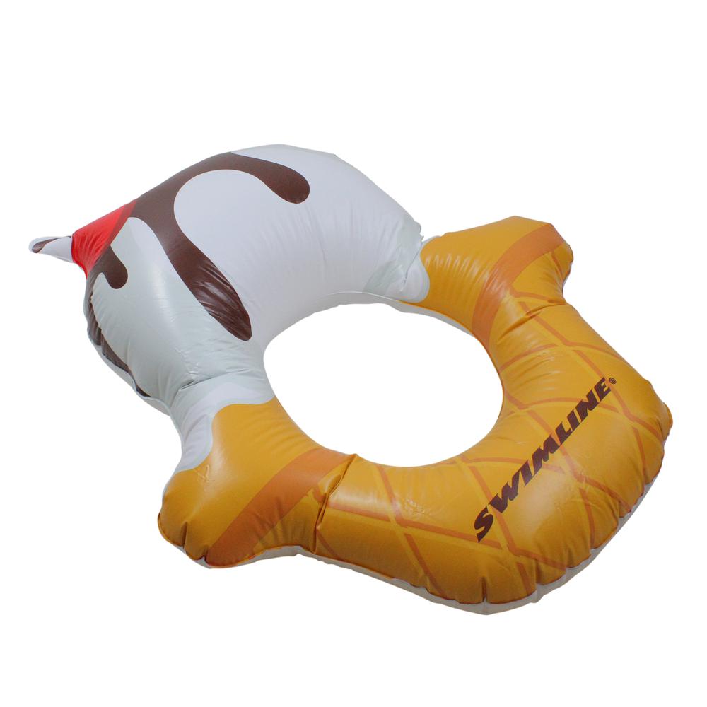 46" Inflatable White and Yellow Ice Cream Ring Pool Float. Picture 2