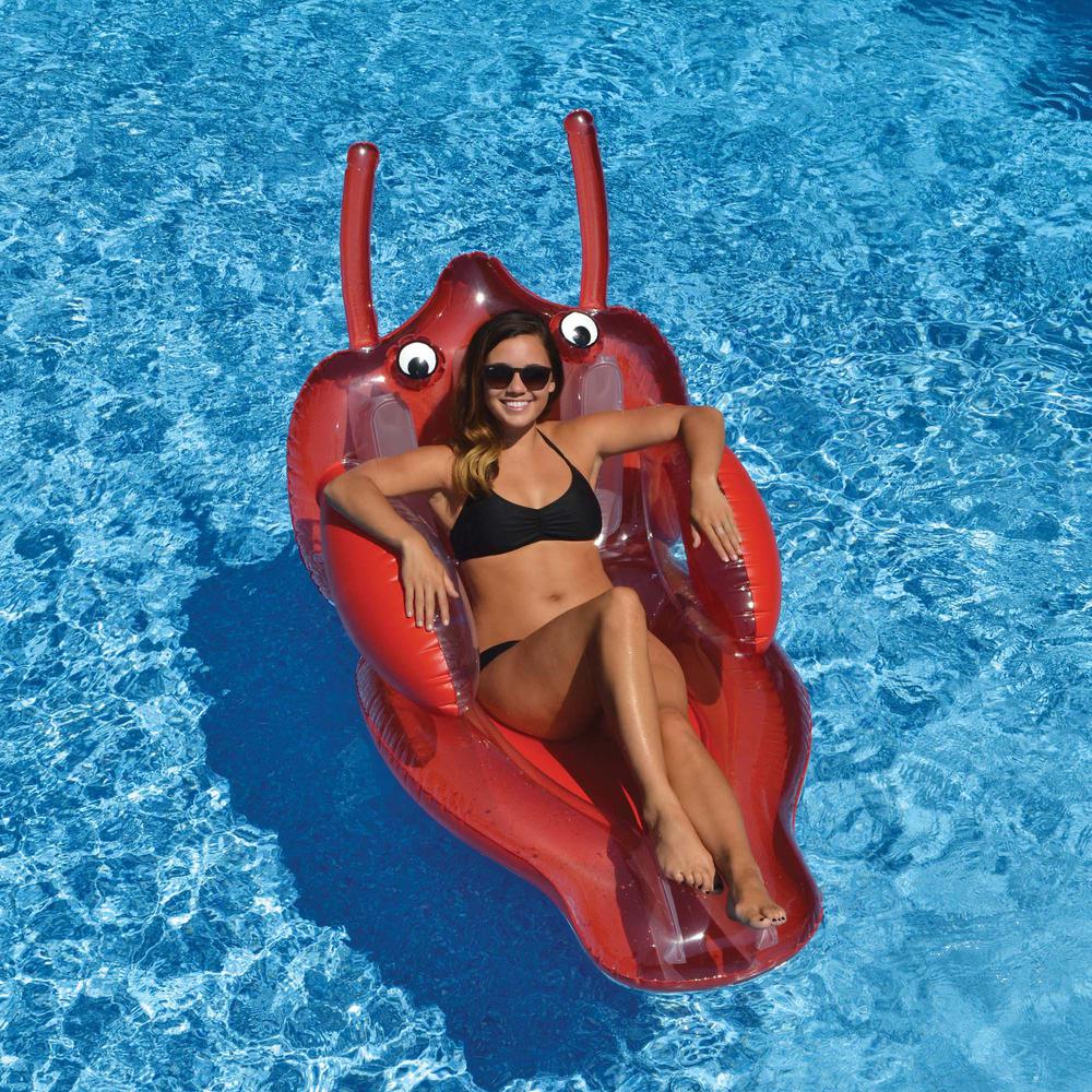 58" Inflatable Red Lobster Swimming Pool Floating Lounge Raft. Picture 2