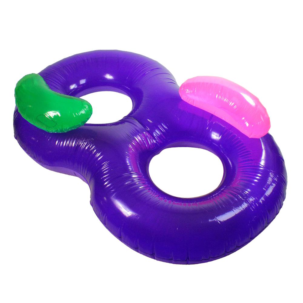 76" Inflatable Purple Side By Side Swimming Pool Lounger Raft. Picture 2