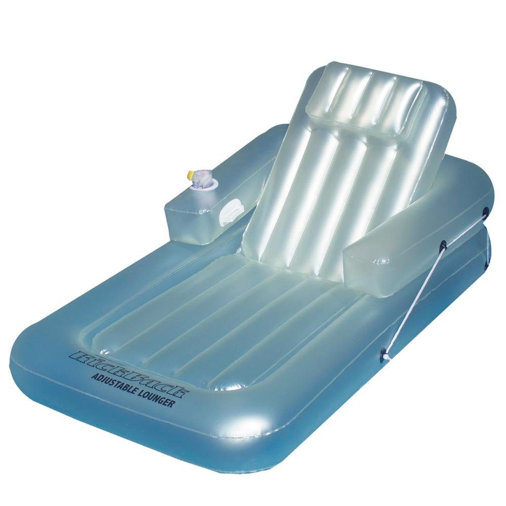 Inflatable Light Blue Water Sports Kickback Adjustable Lounger Raft  74-Inch. Picture 1