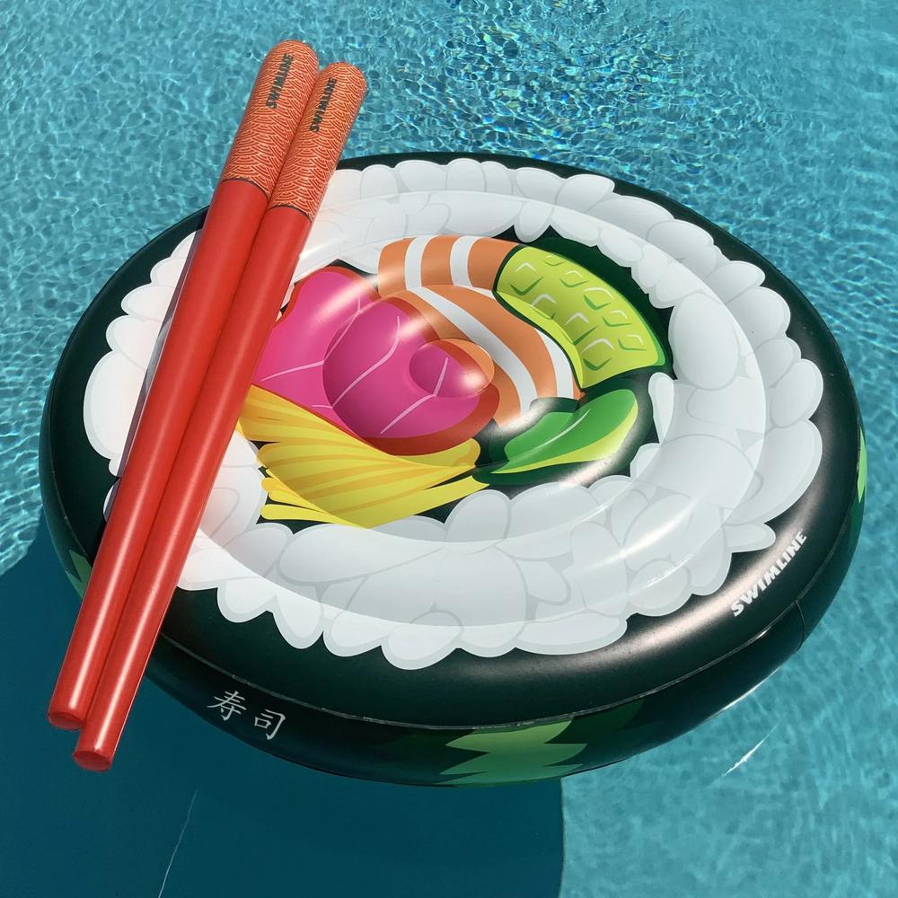 60" Inflatable Sushi Roll Island with Chopsticks Swimming Pool Float. Picture 2