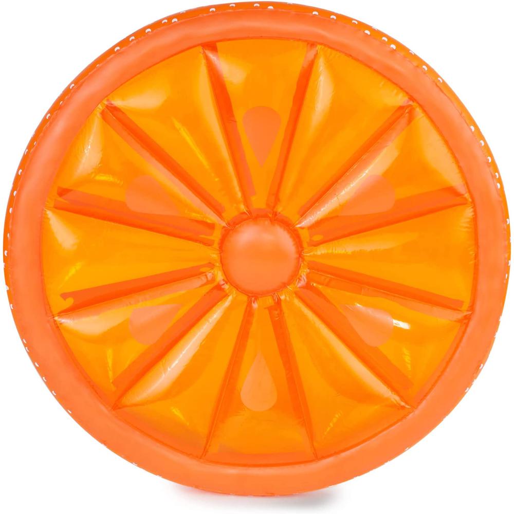 61.5" Inflatable Orange Fruit Slice Swimming Pool Lounger Raft. Picture 1