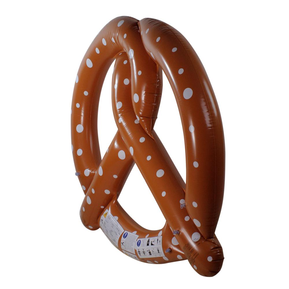 Inflatable Chocolate Brown and White Dotted Giant Pretzel 3-Person Swimming Pool Float  10-Inch. Picture 2