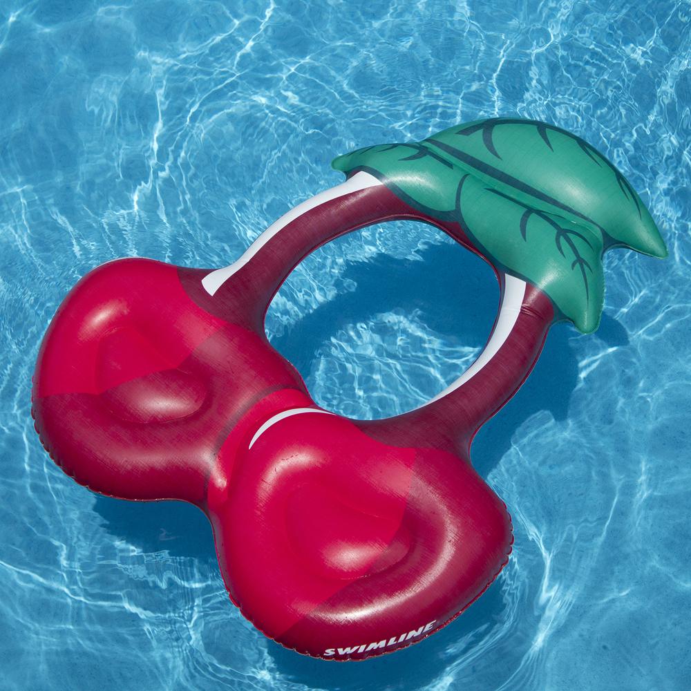 Inflatable Swimming Pool Red and Green Cherry Ring Lounger  46-Inch. Picture 5