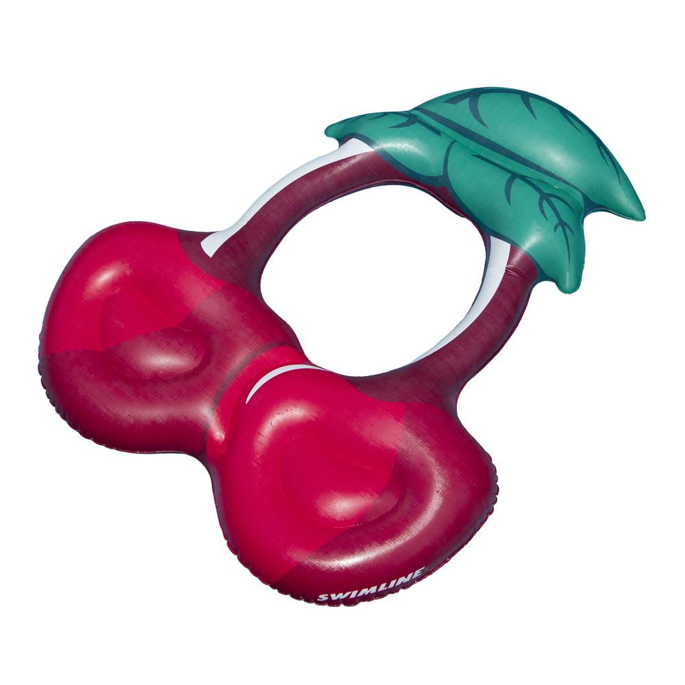 Inflatable Swimming Pool Red and Green Cherry Ring Lounger  46-Inch. Picture 1