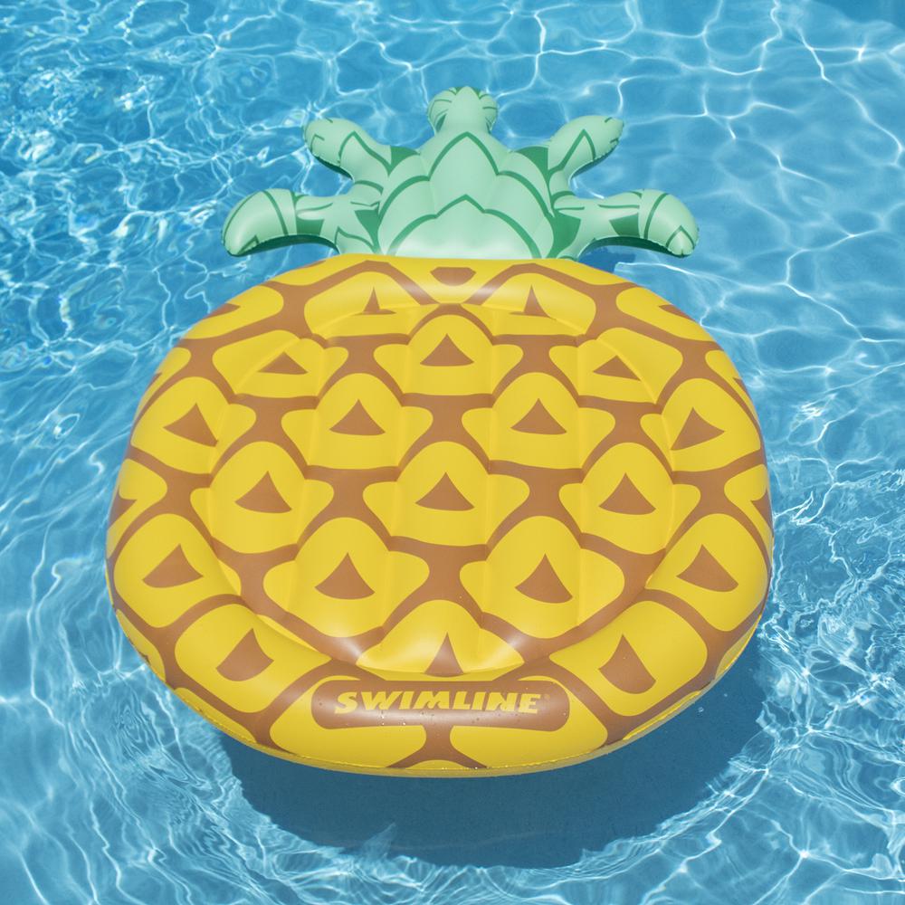 Inflatable Green and Yellow Tropical Pineapple Swimming Pool Raft  86-Inch. Picture 3