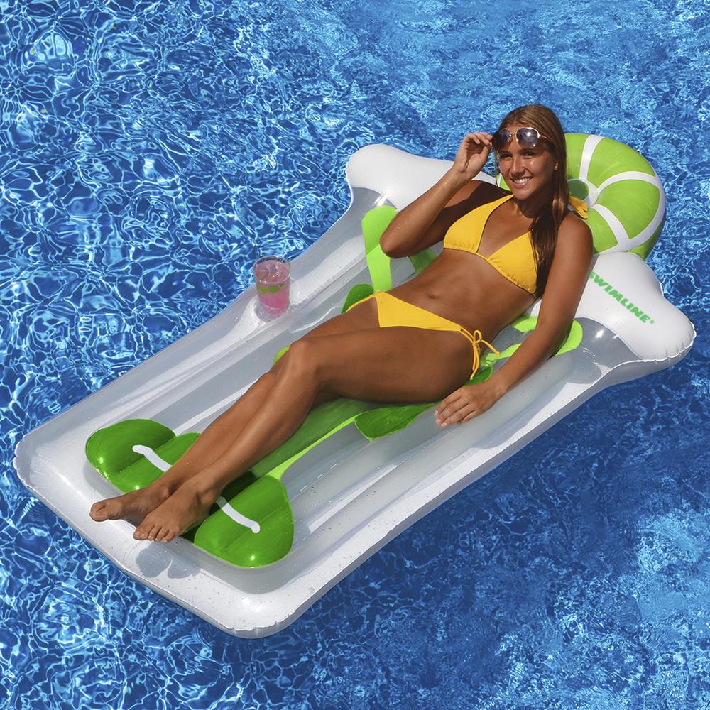 Inflatable Green and White Novelty Margarita Pool Floating Raft  10-inch. Picture 2