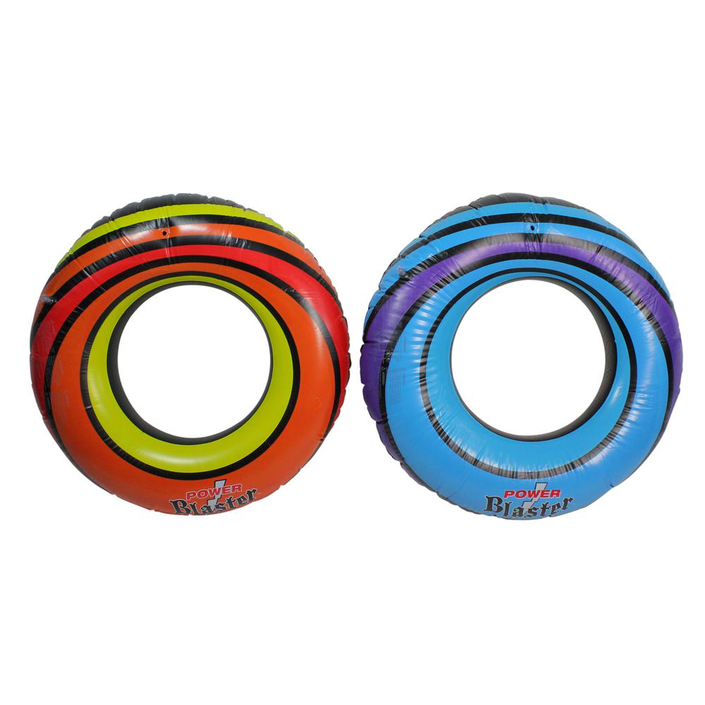 Set of 2 Blue and Orange Inflatable Power Blaster Inner Tubes  40-Inch. Picture 2