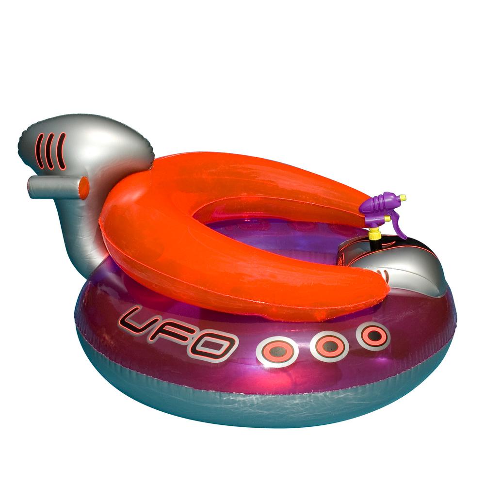 45" Water Sports Inflatable UFO Squirter Spaceship Ride-On Swimming Pool Float. Picture 1