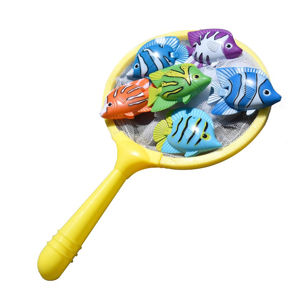 9" Colorful Weighted Fish Catching Water Game. Picture 1