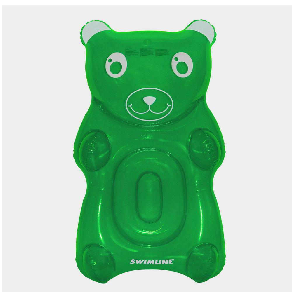 60" Green Gummy Bear Swimming Pool Float. Picture 1