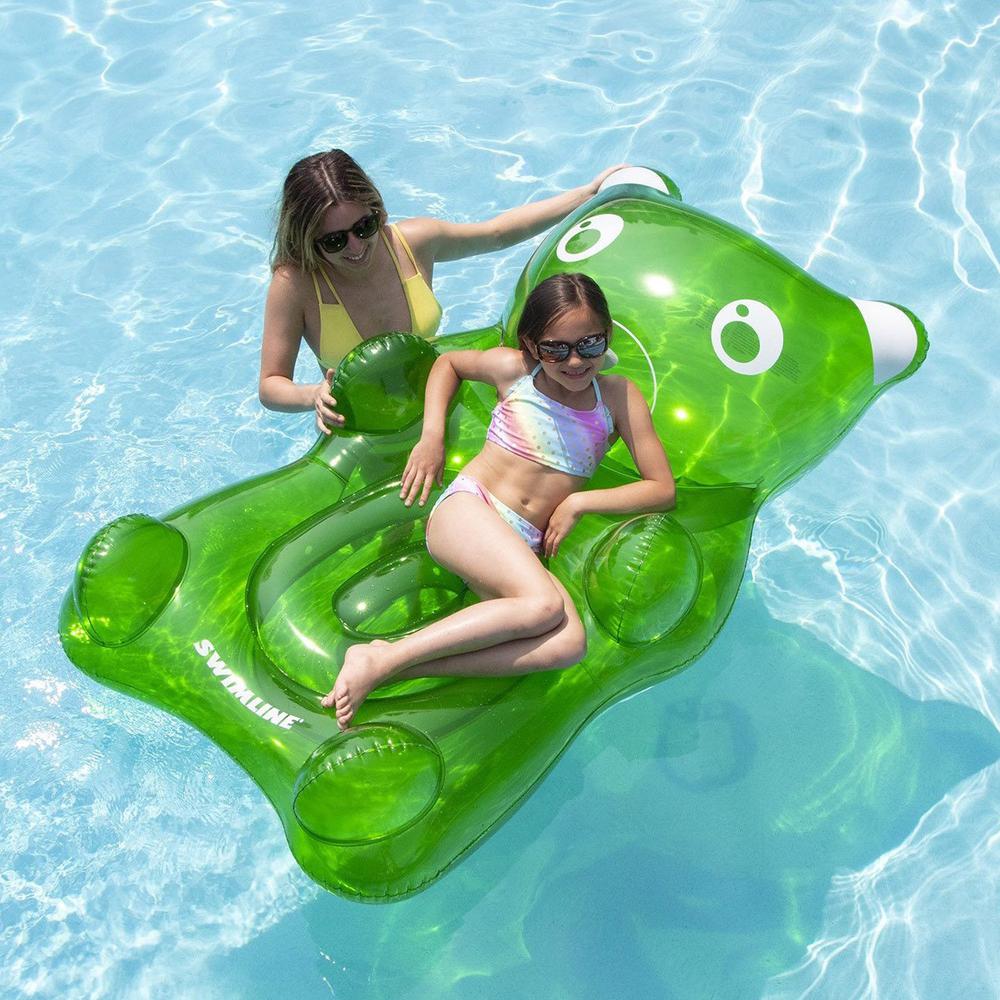 60" Green Gummy Bear Swimming Pool Float. Picture 2