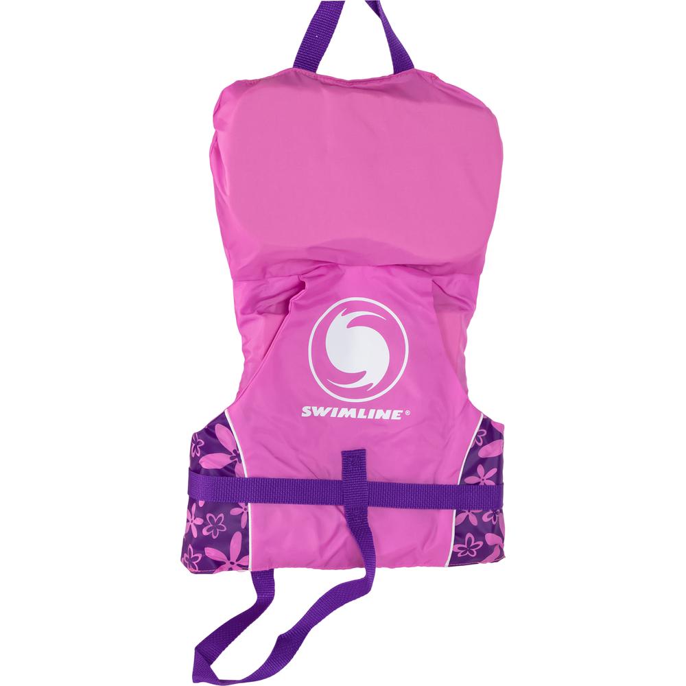 Pink and Purple Floral Girl Infant Life Jacket Vest with Handle - Up to 30lbs. Picture 5