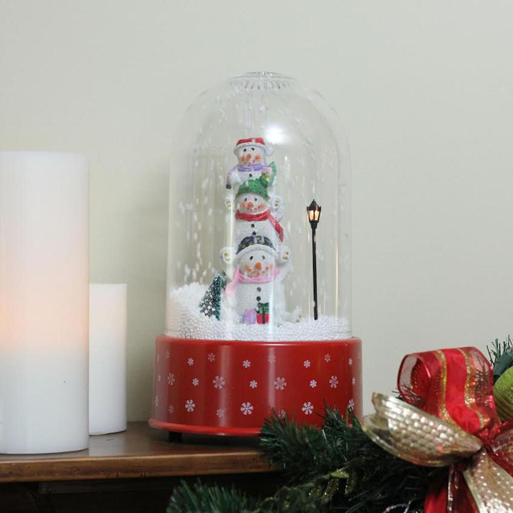 11.75" Lighted Musical Snowmen Christmas Snow Globe Glittering Snow Dome. Picture 4