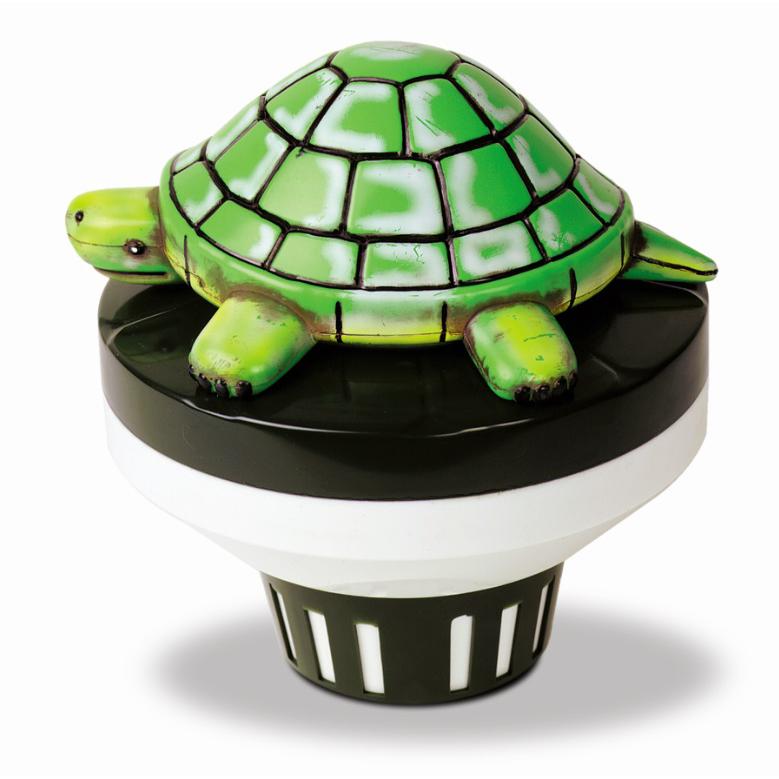 7.5-Inch Green and Black Turtle Floating Swimming Pool Chlorine Dispenser. Picture 1