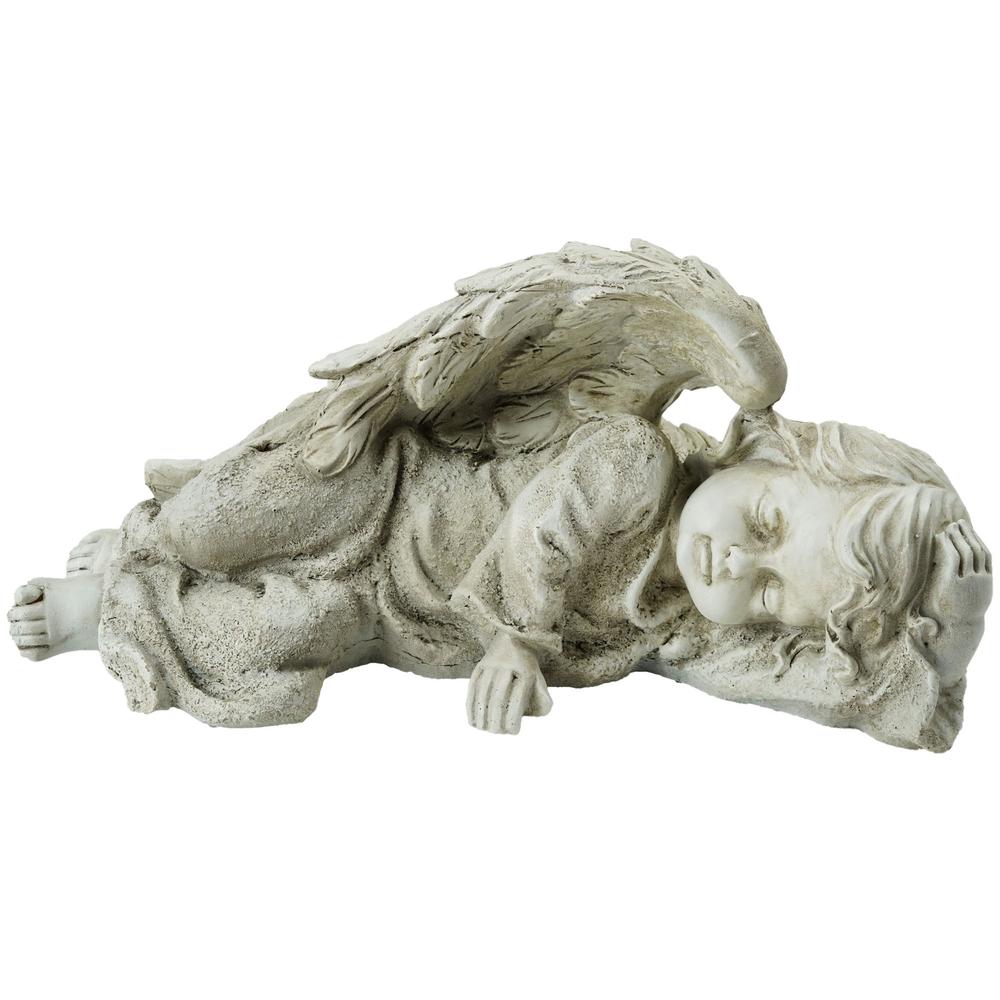 9.75" Heavenly Sleeping Cherub Angel Outdoor Garden Statue. Picture 1