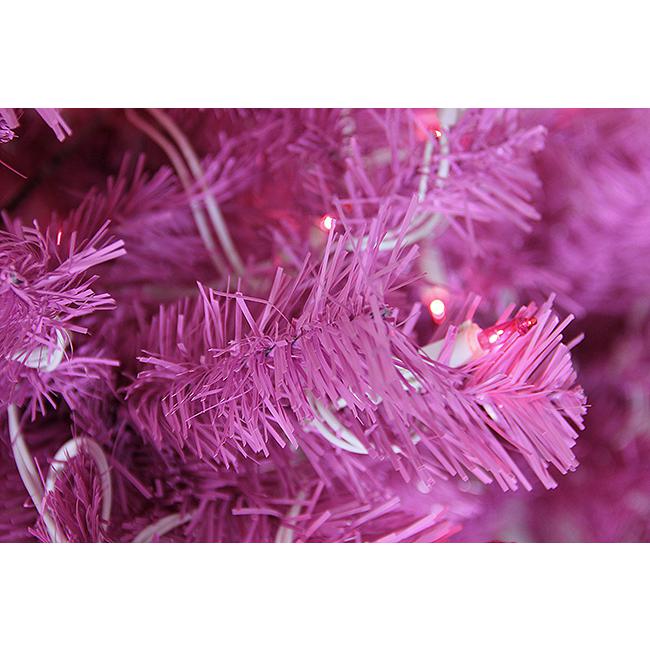 Pre-Lit Orchid Pink Cedar Pine Artificial Christmas Wreath - 36-Inch  Pink Lights. Picture 2