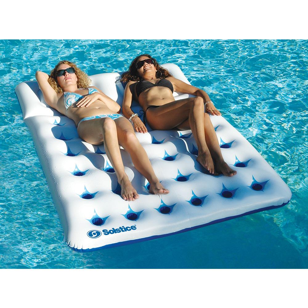 Inflatable Dual Window Pool Air Mattress - Blue and White - 76". Picture 3