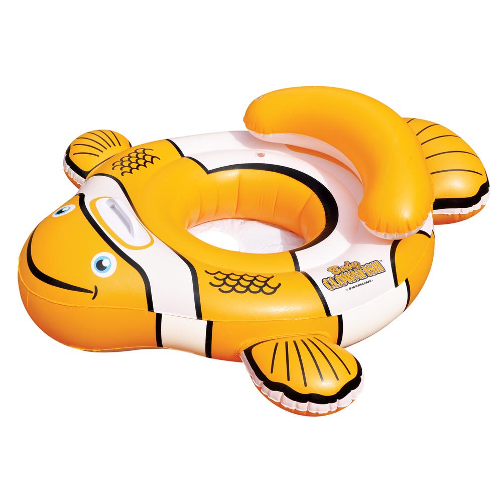 40'' Orange and White Inflatable Clownfish Baby Pool Float. Picture 1