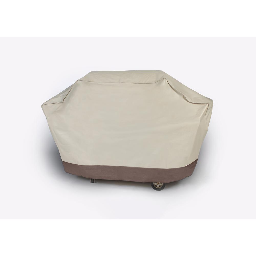 Embossed Durable Outdoor Patio Full Premium Gas Grill Cover - Taupe. Picture 1