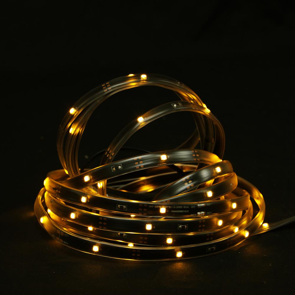 18' Amber LED Outdoor Christmas Linear Tape Lighting - Black Finish. Picture 1