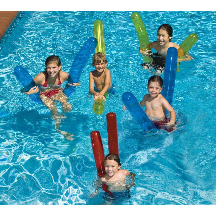 Set of 6 Inflatable Blue and Red Swimming Pool Doodles  72-Inch. Picture 2