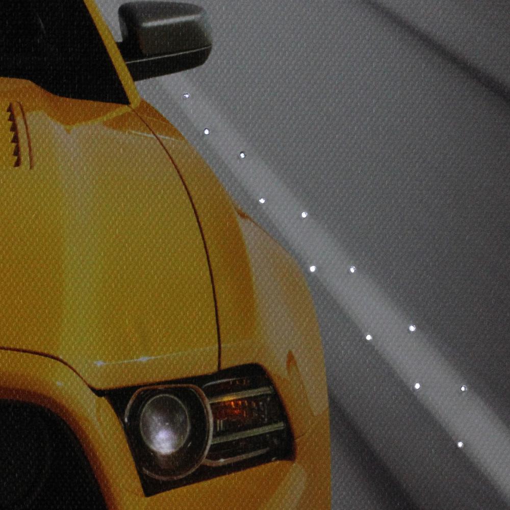 Fiber Optic and LED Lighted 2013 Ford Mustang Boss 302 Canvas Wall Art 12" x 15.75". Picture 2