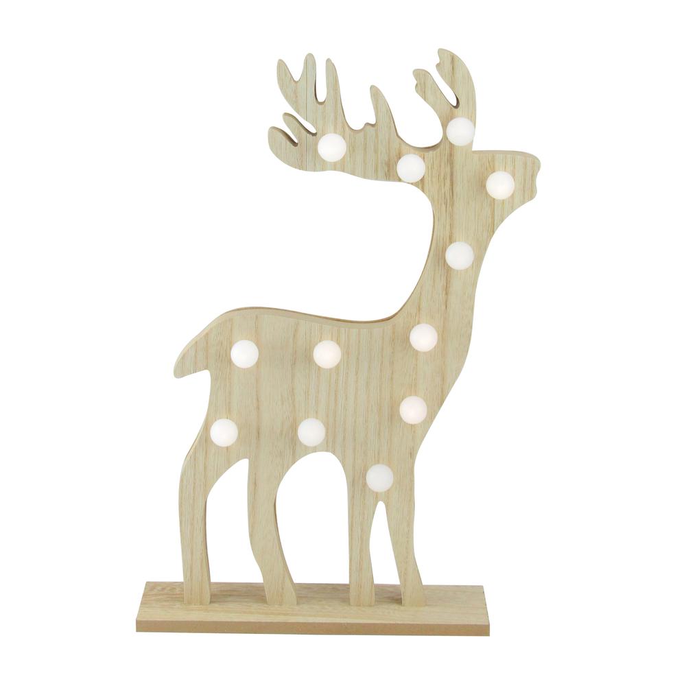 15.75" Pre-Lit Brown Battery Operated LED Reindeer Christmas Figurine. Picture 1