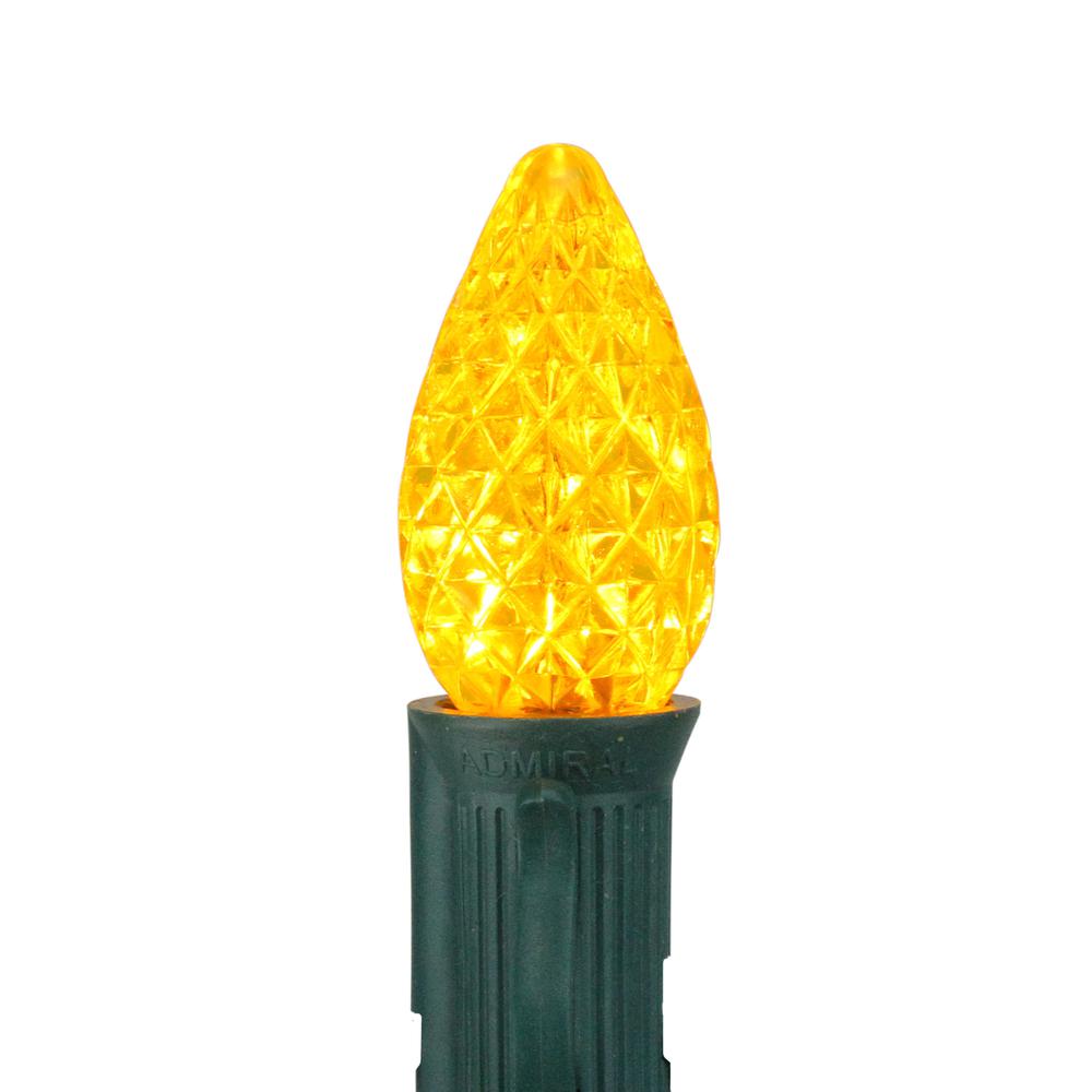 Pack of 25 Faceted LED C7 Yellow Christmas Replacement Bulbs. Picture 2