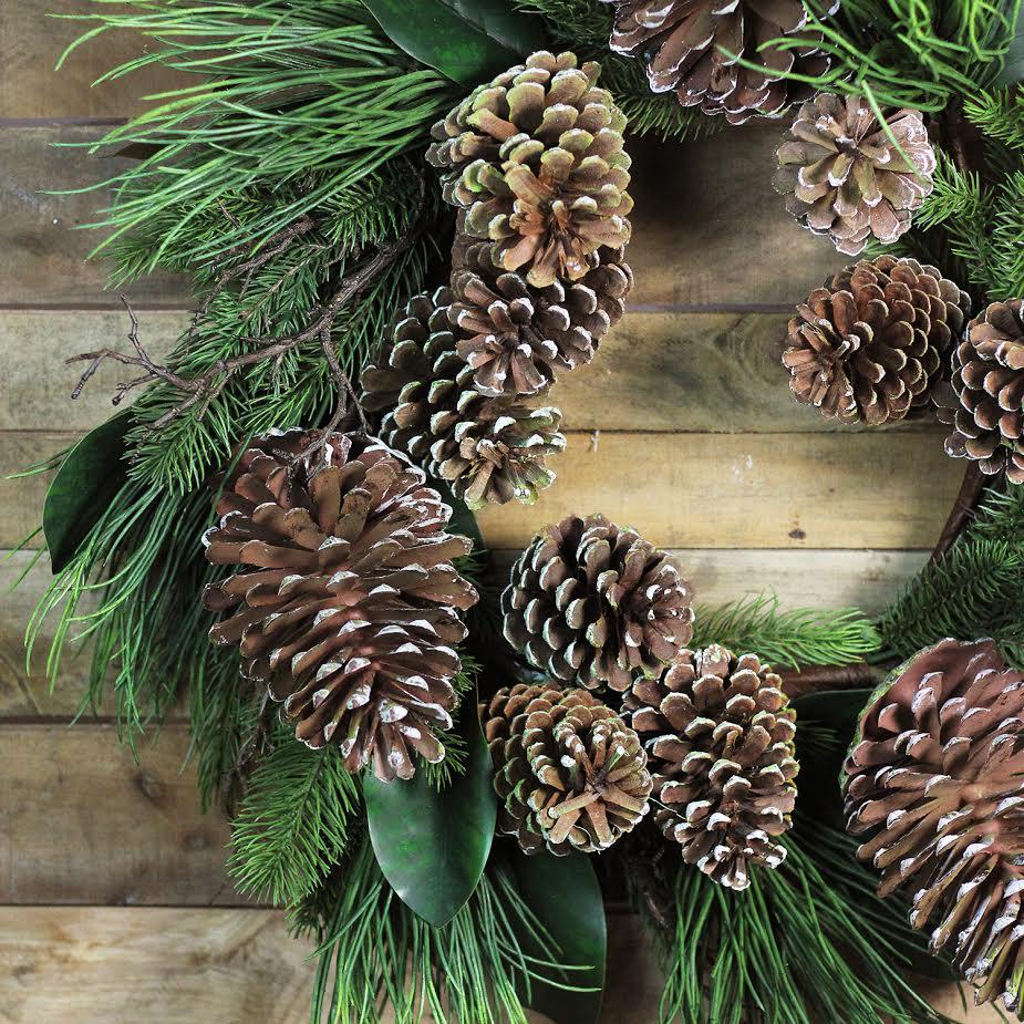 Pine Cones and Foliage Christmas Wreath - 28-Inch  Unlit. Picture 2