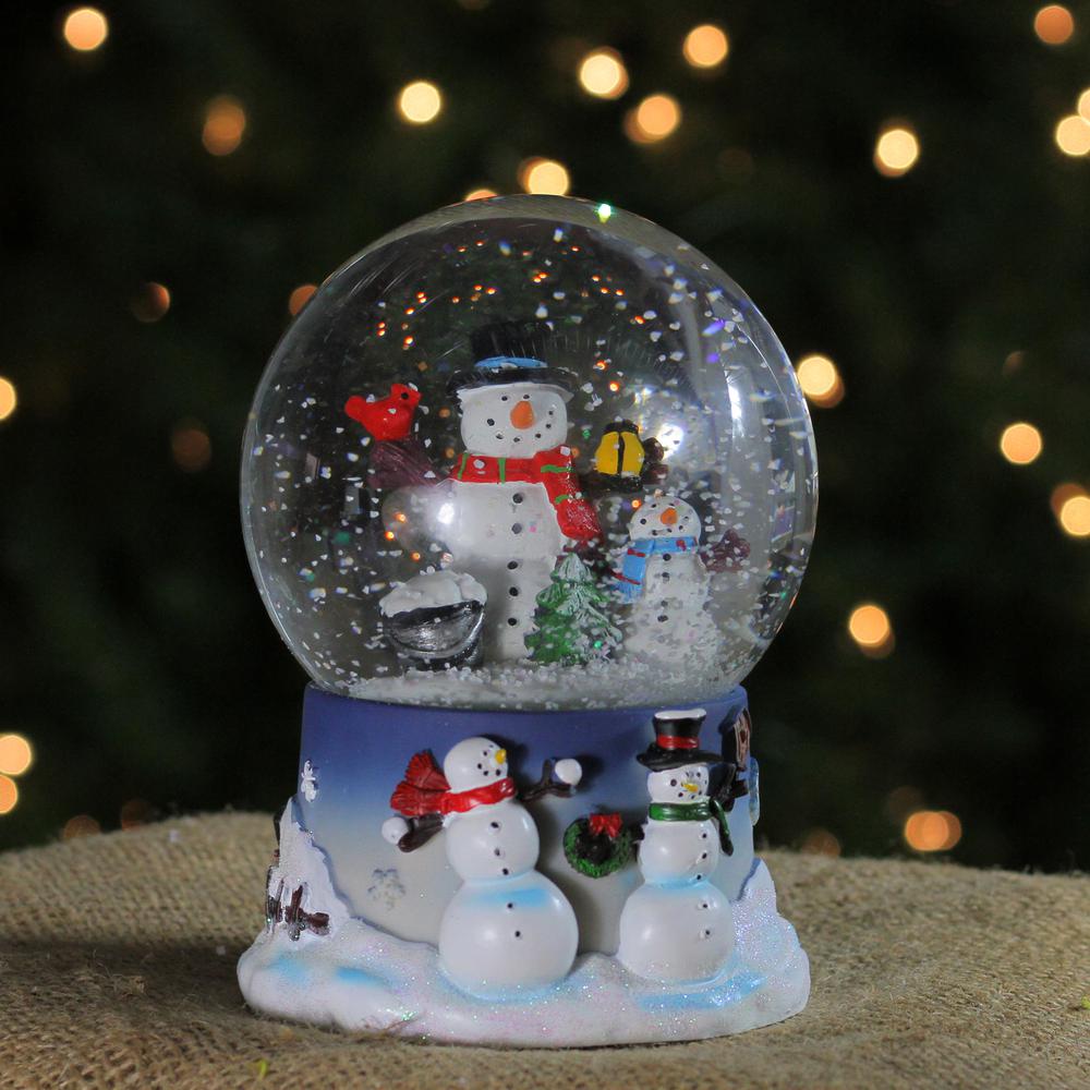7" Snow Family Musical Christmas Snow Globe. Picture 4