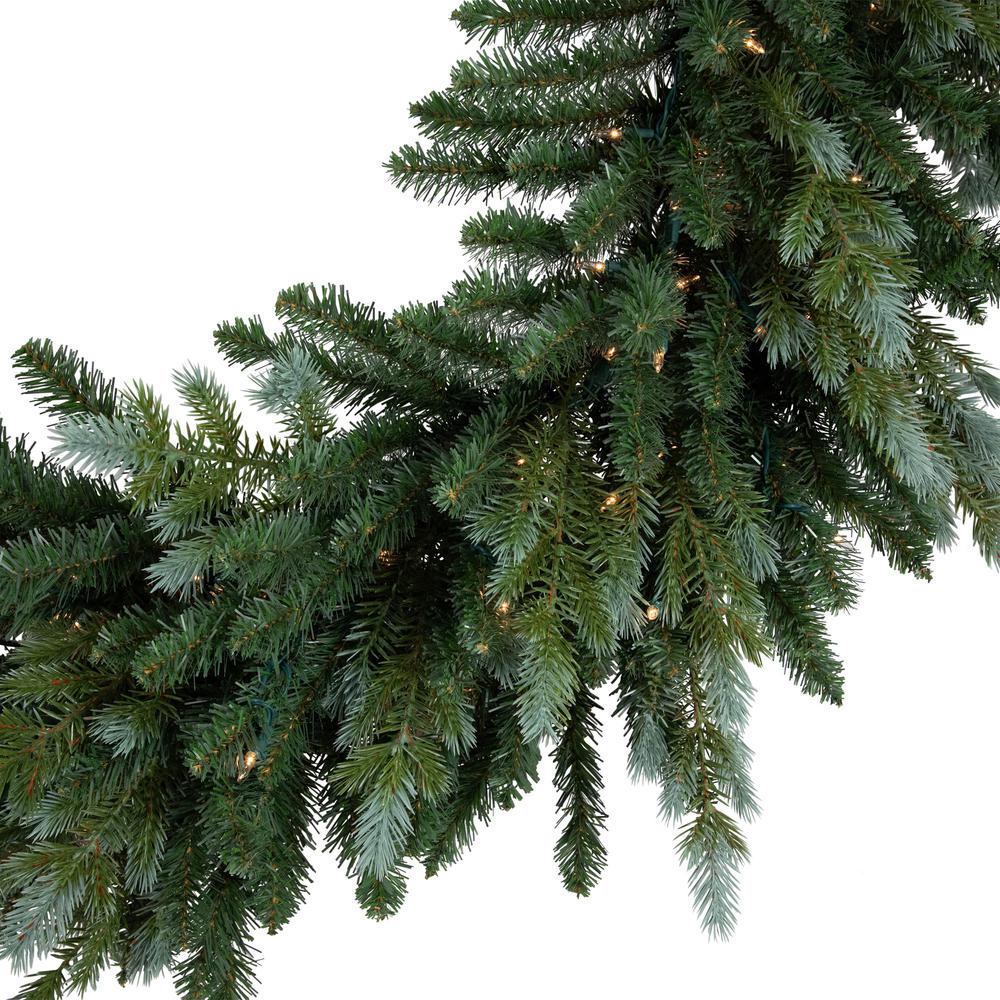 Pre-Lit Blue Spruce Artificial Christmas Wreath  48-Inch  Clear Lights. Picture 4