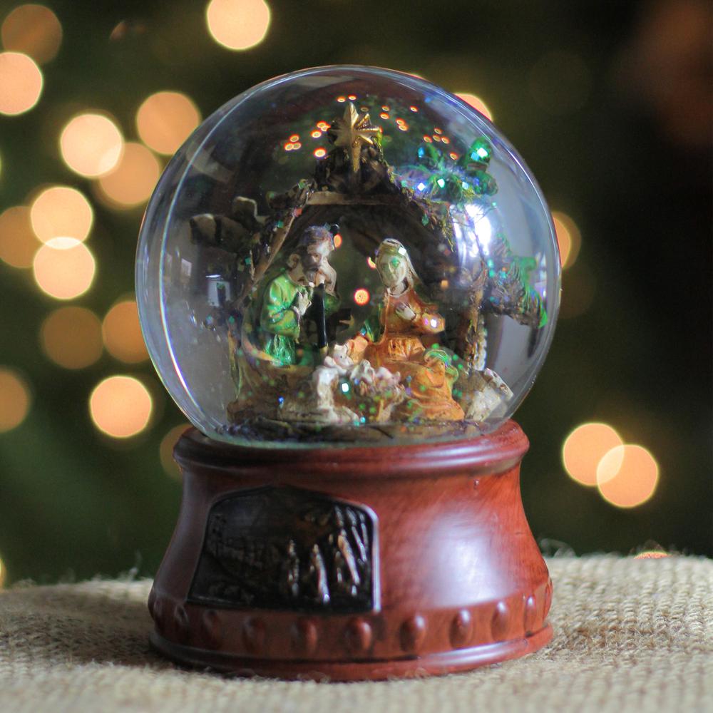 5.5" Christmas Nativity Musical Snow Globe. Picture 2