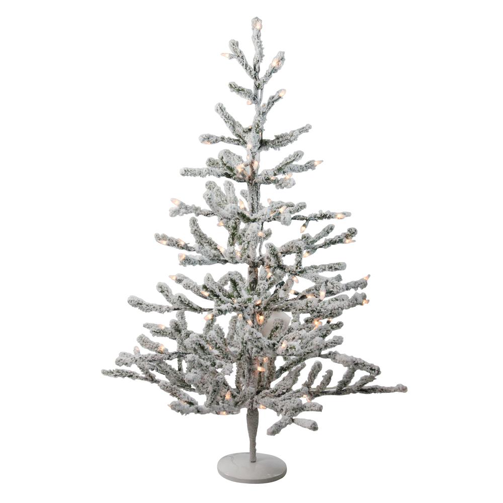 3' Pre-Lit Flocked Alpine Twig Artificial Christmas Tree - Warm White Lights. Picture 1