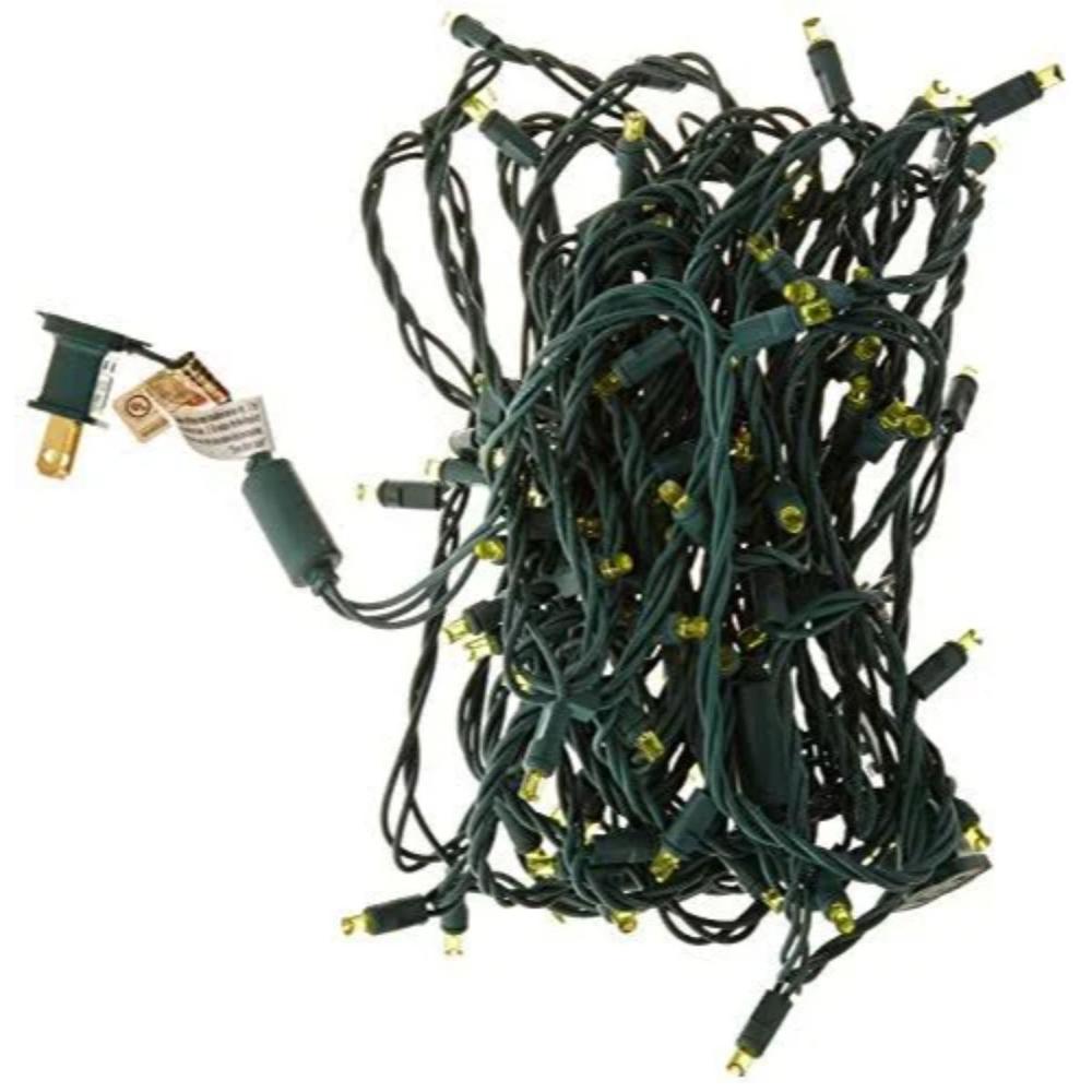 100 Orange LED Wide Angle Commercial Grade Christmas Lights - 48.75 ft White Wire. Picture 4