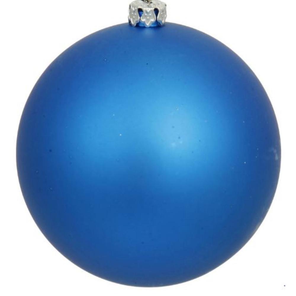 Blue Matte Shatterproof Christmas Ball Ornament 10" (250mm). Picture 2