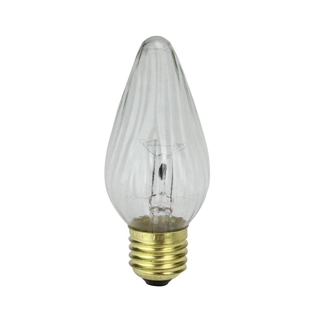 Pack of 25 Transparent Clear Flame E26 Base Replacement F15 Light Bulbs 40W. Picture 1