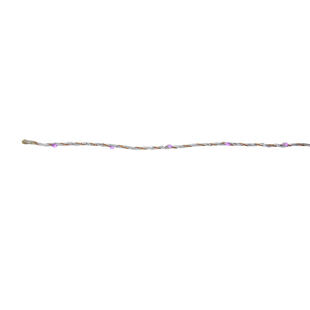 36 Purple LED Angel Tear Drop Branch Christmas Lights - 4.3 ft Silver and Bronze Wire. Picture 2