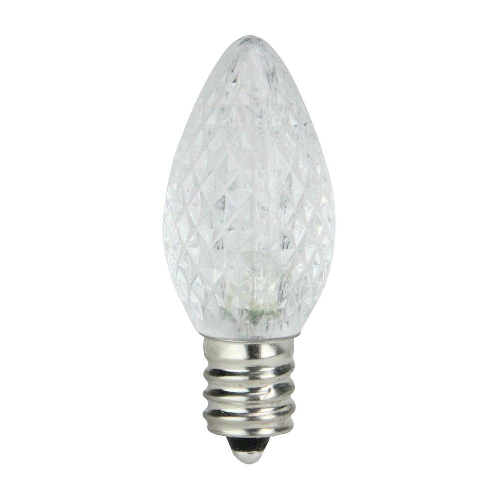 Club Pack of 25 LED C7 Pure White Replacement Christmas Light Bulbs. Picture 1