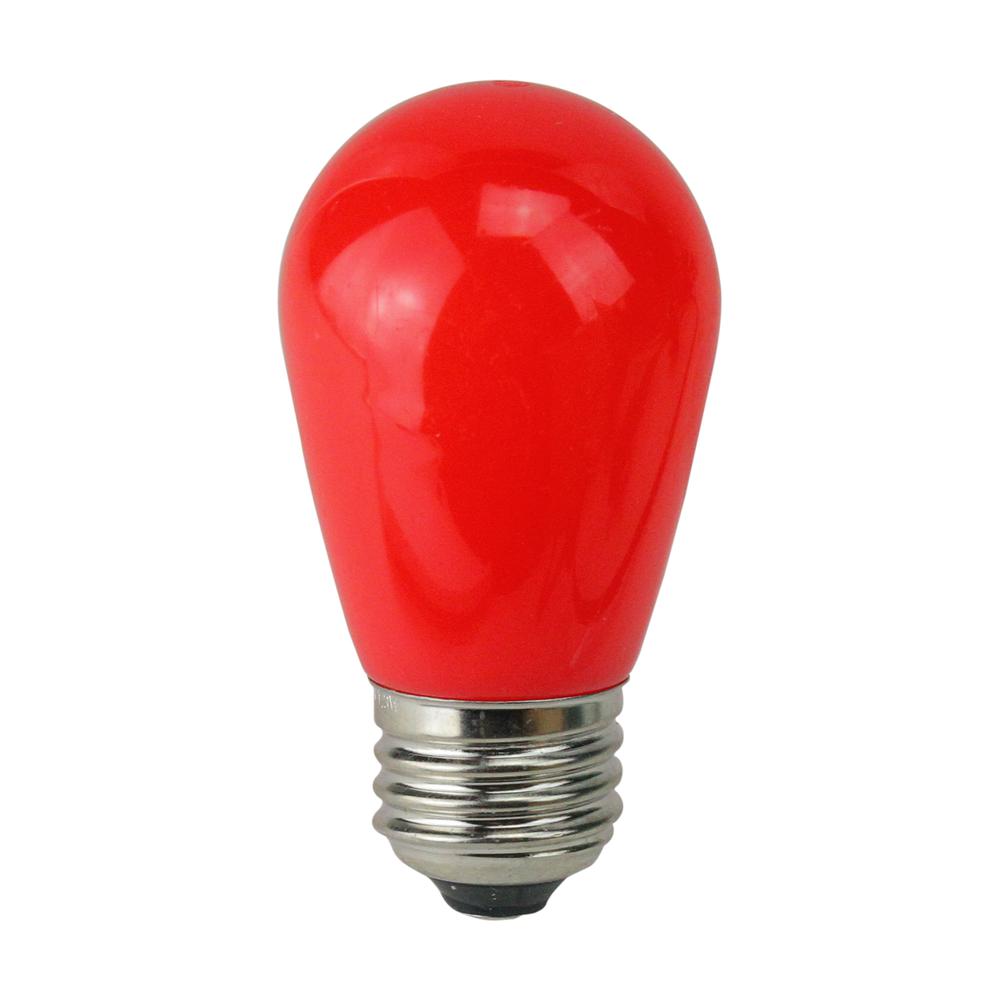 Pack of 25 Opaque Red LED S14 Christmas Replacement Bulbs. Picture 1