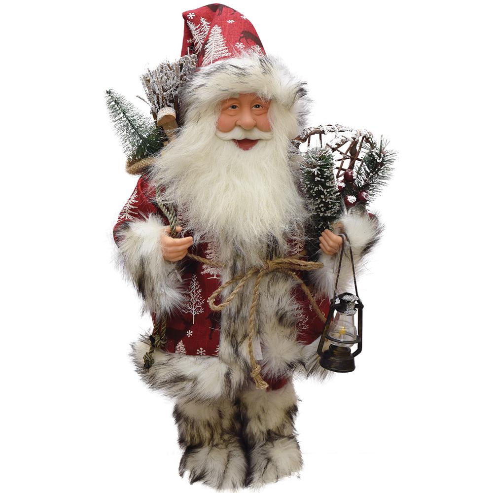 16" Santa Claus with Lantern and Snowshoes Christmas Figure. Picture 1