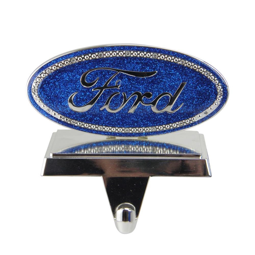 5" Blue and Silver Officially Licensed Iconic Ford Logo Christmas Stocking Holder. Picture 1