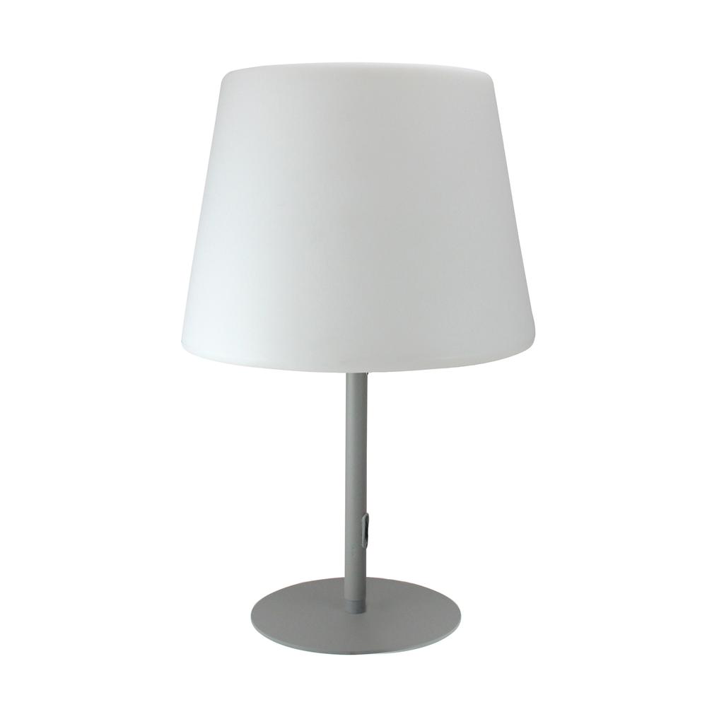 23.25" Gray and White Outdoor Table Top Patio Lamp. Picture 1