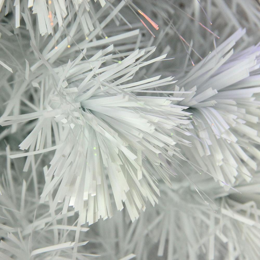 4' Pre-Lit Medium White Iridescent Fiber Optic Artificial Christmas Tree - Blue LED Lights. Picture 4