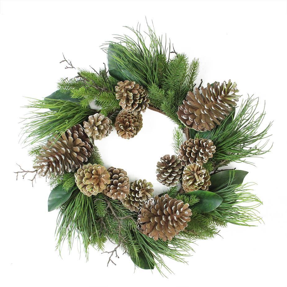 Pine Cones and Foliage Christmas Wreath - 28-Inch  Unlit. Picture 1