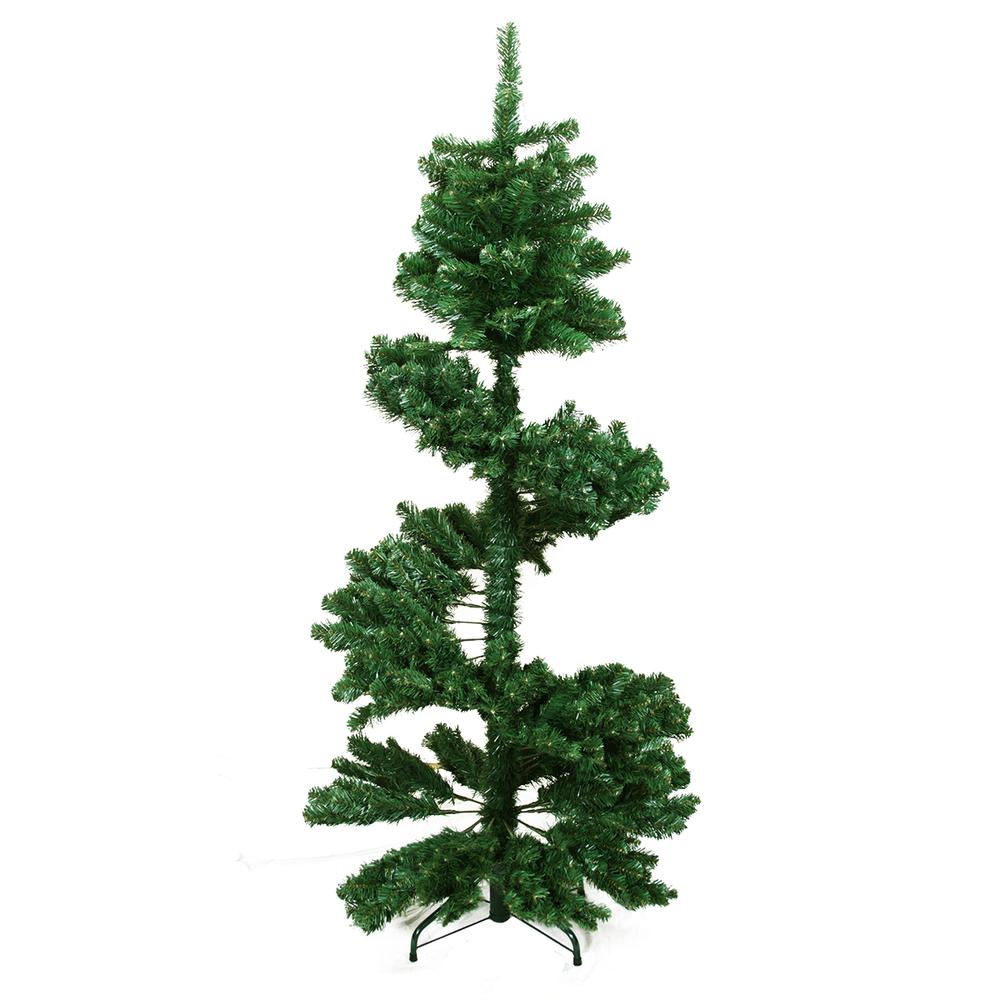 5.5' Green Slim Spiral Pine Artificial Christmas Tree - Unlit. Picture 1