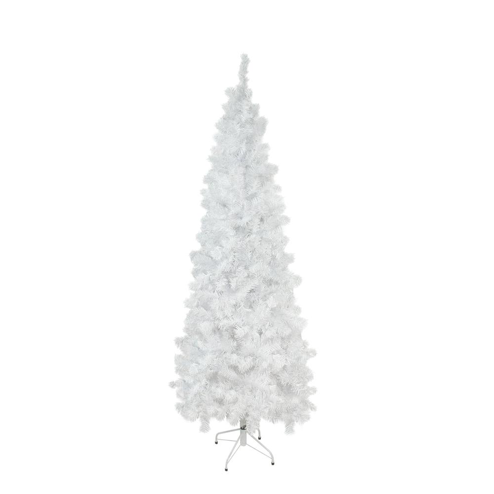 7.5' Pencil White Winston Pine Artificial Christmas Tree - Unlit. Picture 1