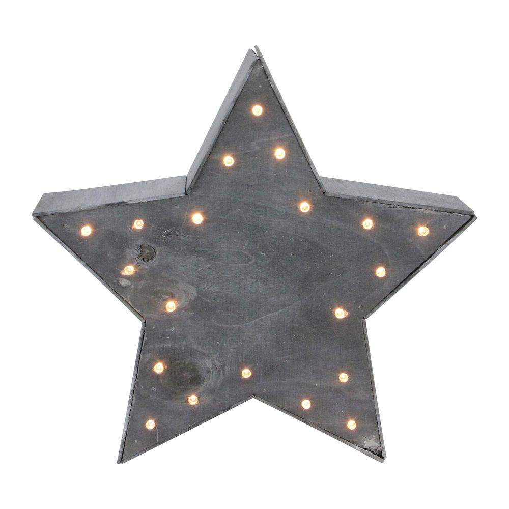 9.75" Lighted Gray 5 Point Star Christmas Decoration. Picture 1