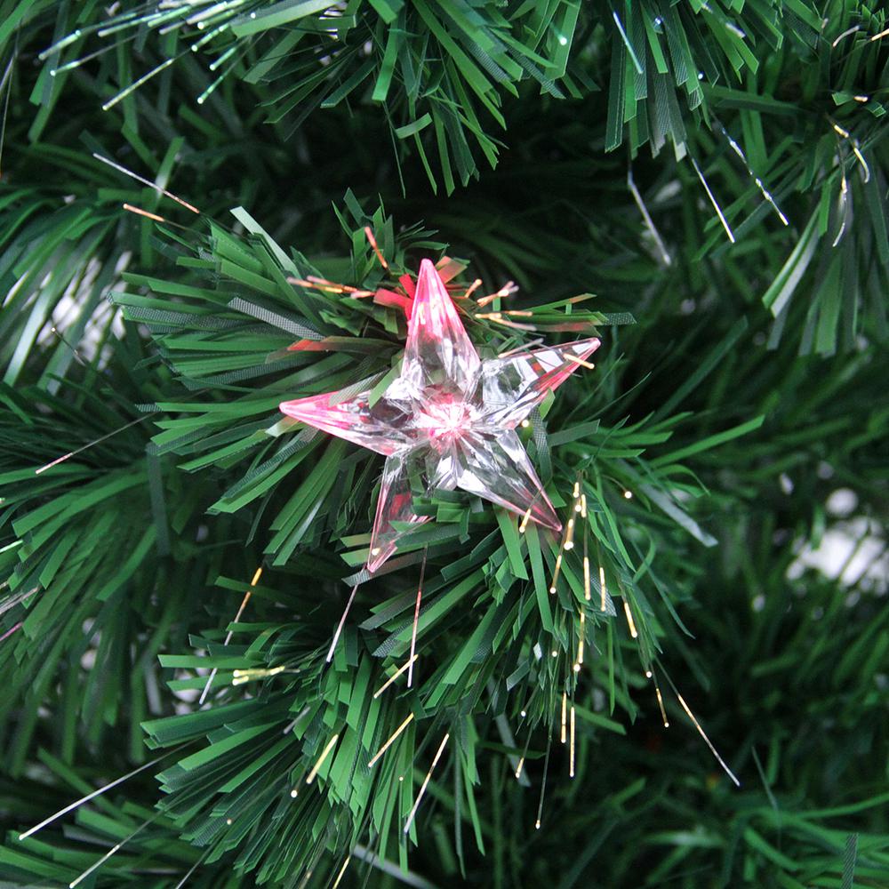 3' Pre-Lit Color Changing Fiber Optic Christmas Tree with Stars. Picture 2